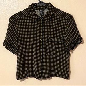 Forever 21 Button Down Crop Top